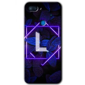Xiaomi Mi 8 Lite Dark Neon Yaprak L Harfi Baskılı Uyumlu Silikon Kılıf