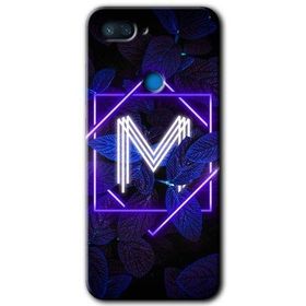 Xiaomi Mi 8 Lite Dark Neon Yaprak M Harfi Baskılı Uyumlu Silikon Kılıf