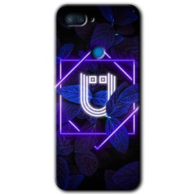 Xiaomi Mi 8 Lite Dark Neon Yaprak U Harfi Baskılı Uyumlu Silikon Kılıf