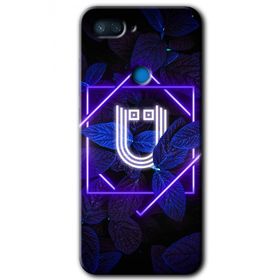 Xiaomi Mi 8 Lite Dark Neon Yaprak U Harfi Baskılı Uyumlu Silikon Kılıf