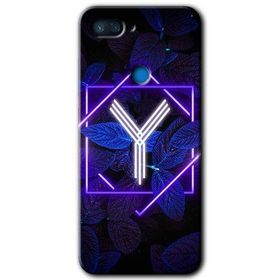 Xiaomi Mi 8 Lite Dark Neon Yaprak Y Harfi Baskılı Uyumlu Silikon Kılıf