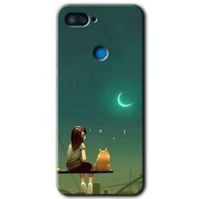 Xiaomi Mi 8 Lite Kedili Kız Baskılı Uyumlu Silikon Kılıf
