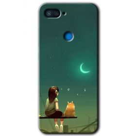 Xiaomi Mi 8 Lite Kedili Kız Baskılı Uyumlu Silikon Kılıf