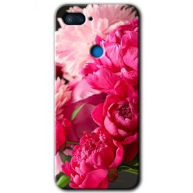 Xiaomi Mi 8 Lite Kırmızı Beyaz Gül Baskılı Uyumlu Silikon Kılıf