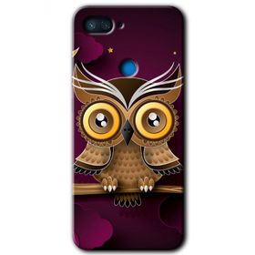 Xiaomi Mi 8 Lite Owl Bird Branch Baskılı Uyumlu Silikon Kılıf