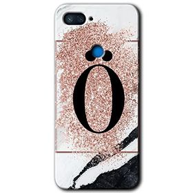 Xiaomi Mi 8 Lite Pembe Mermer Desenli O Harfi Baskılı Uyumlu Silikon Kılıf