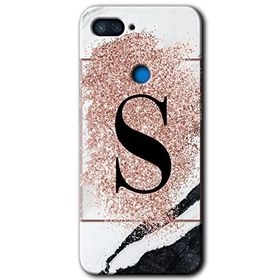 Xiaomi Mi 8 Lite Pembe Mermer Desenli S Harfi Baskılı Uyumlu Silikon Kılıf