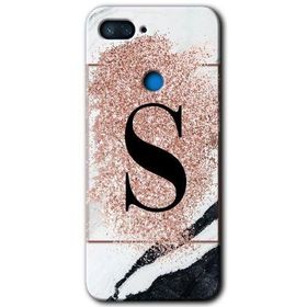 Xiaomi Mi 8 Lite Pembe Mermer Desenli S Harfi Baskılı Uyumlu Silikon Kılıf