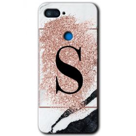 Xiaomi Mi 8 Lite Pembe Mermer Desenli S Harfi Baskılı Uyumlu Silikon Kılıf