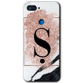 Xiaomi Mi 8 Lite Pembe Mermer Desenli S Harfi Baskılı Uyumlu Silikon Kılıf