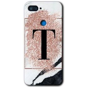 Xiaomi Mi 8 Lite Pembe Mermer Desenli T Harfi Baskılı Uyumlu Silikon Kılıf