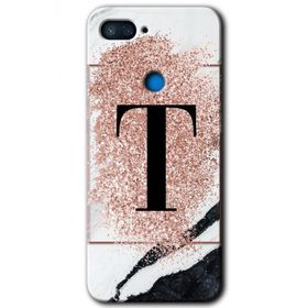 Xiaomi Mi 8 Lite Pembe Mermer Desenli T Harfi Baskılı Uyumlu Silikon Kılıf