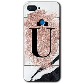 Xiaomi Mi 8 Lite Pembe Mermer Desenli Ü Harfi Baskılı Uyumlu Silikon Kılıf