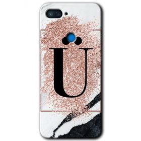Xiaomi Mi 8 Lite Pembe Mermer Desenli Ü Harfi Baskılı Uyumlu Silikon Kılıf