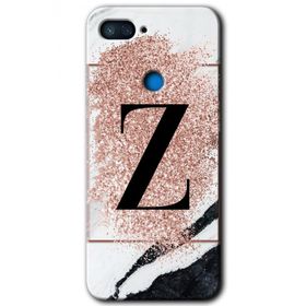Xiaomi Mi 8 Lite Pembe Mermer Desenli Z Harfi Baskılı Uyumlu Silikon Kılıf