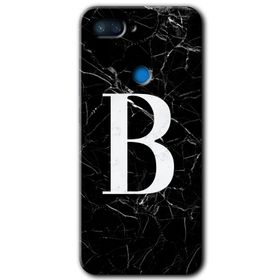 Xiaomi Mi 8 Lite Siyah Mermer Desenli B Harfi Baskılı Uyumlu Silikon Kılıf