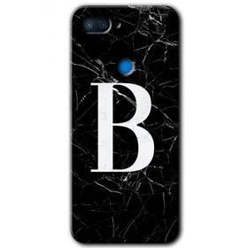 Xiaomi Mi 8 Lite Siyah Mermer Desenli B Harfi Baskılı Uyumlu Silikon Kılıf
