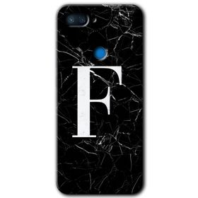 Xiaomi Mi 8 Lite Siyah Mermer Desenli F Harfi Baskılı Uyumlu Silikon Kılıf