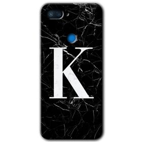 Xiaomi Mi 8 Lite Siyah Mermer Desenli F Harfi Baskılı Uyumlu Silikon Kılıf