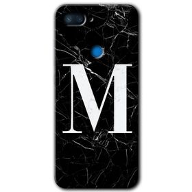 Xiaomi Mi 8 Lite Siyah Mermer Desenli F Harfi Baskılı Uyumlu Silikon Kılıf