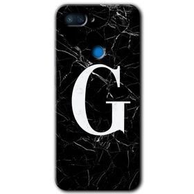 Xiaomi Mi 8 Lite Siyah Mermer Desenli G Harfi Baskılı Uyumlu Silikon Kılıf