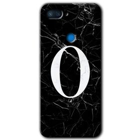 Xiaomi Mi 8 Lite Siyah Mermer Desenli O Harfi Baskılı Uyumlu Silikon Kılıf