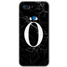 Xiaomi Mi 8 Lite Siyah Mermer Desenli O Harfi Baskılı Uyumlu Silikon Kılıf
