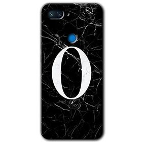 Xiaomi Mi 8 Lite Siyah Mermer Desenli O Harfi Baskılı Uyumlu Silikon Kılıf