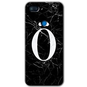 Xiaomi Mi 8 Lite Siyah Mermer Desenli O Harfi Baskılı Uyumlu Silikon Kılıf