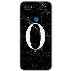 Xiaomi Mi 8 Lite Siyah Mermer Desenli O Harfi Baskılı Uyumlu Silikon Kılıf