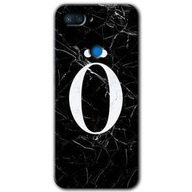 Xiaomi Mi 8 Lite Siyah Mermer Desenli O Harfi Baskılı Uyumlu Silikon Kılıf