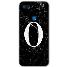 Xiaomi Mi 8 Lite Siyah Mermer Desenli O Harfi Baskılı Uyumlu Silikon Kılıf