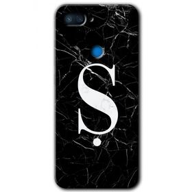 Xiaomi Mi 8 Lite Siyah Mermer Desenli S Harfi Baskılı Uyumlu Silikon Kılıf