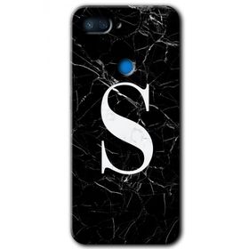 Xiaomi Mi 8 Lite Siyah Mermer Desenli S Harfi Baskılı Uyumlu Silikon Kılıf