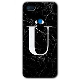 Xiaomi Mi 8 Lite Siyah Mermer Desenli U Harfi Baskılı Uyumlu Silikon Kılıf