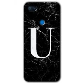 Xiaomi Mi 8 Lite Siyah Mermer Desenli U Harfi Baskılı Uyumlu Silikon Kılıf