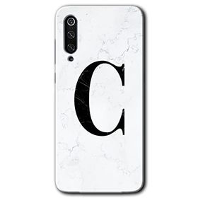 Xiaomi Mi 9 Beyaz Mermer Desenli C Harfi Baskılı Uyumlu Silikon Kılıf