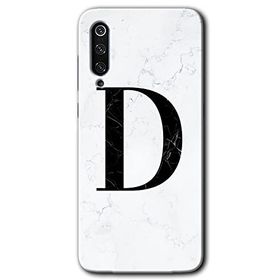 Xiaomi Mi 9 Beyaz Mermer Desenli D Harfi Baskılı Uyumlu Silikon Kılıf
