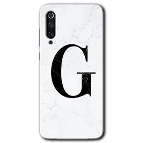 Xiaomi Mi 9 Beyaz Mermer Desenli G Harfi Baskılı Uyumlu Silikon Kılıf