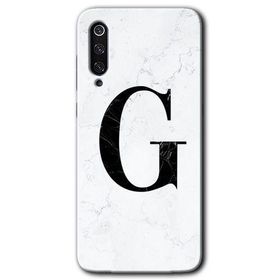 Xiaomi Mi 9 Beyaz Mermer Desenli G Harfi Baskılı Uyumlu Silikon Kılıf