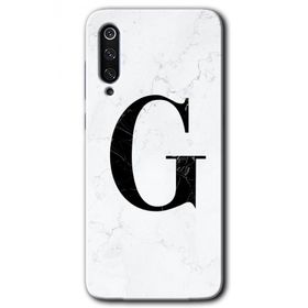 Xiaomi Mi 9 Beyaz Mermer Desenli G Harfi Baskılı Uyumlu Silikon Kılıf