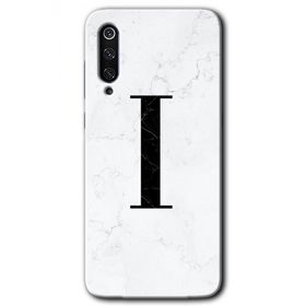 Xiaomi Mi 9 Beyaz Mermer Desenli I Harfi Baskılı Uyumlu Silikon Kılıf