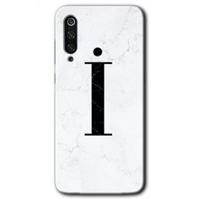 Xiaomi Mi 9 Beyaz Mermer Desenli I Harfi Baskılı Uyumlu Silikon Kılıf