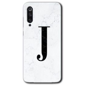 Xiaomi Mi 9 Beyaz Mermer Desenli J Harfi Baskılı Uyumlu Silikon Kılıf