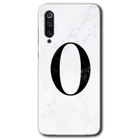 Xiaomi Mi 9 Beyaz Mermer Desenli O Harfi Baskılı Uyumlu Silikon Kılıf