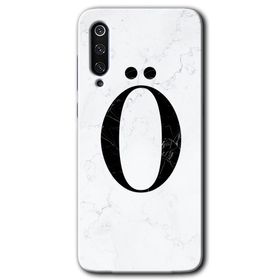 Xiaomi Mi 9 Beyaz Mermer Desenli O Harfi Baskılı Uyumlu Silikon Kılıf