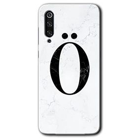 Xiaomi Mi 9 Beyaz Mermer Desenli O Harfi Baskılı Uyumlu Silikon Kılıf