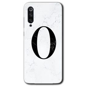 Xiaomi Mi 9 Beyaz Mermer Desenli O Harfi Baskılı Uyumlu Silikon Kılıf