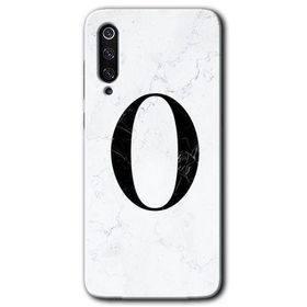 Xiaomi Mi 9 Beyaz Mermer Desenli O Harfi Baskılı Uyumlu Silikon Kılıf