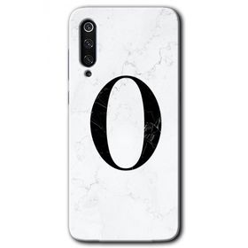 Xiaomi Mi 9 Beyaz Mermer Desenli O Harfi Baskılı Uyumlu Silikon Kılıf